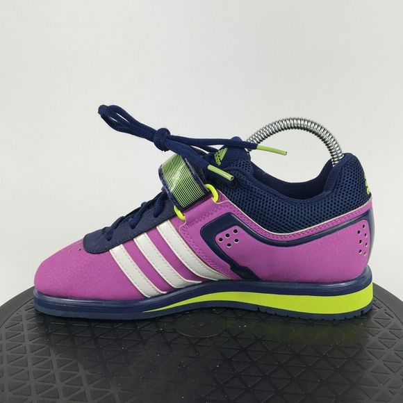 Adidas Powerlift 2.0 Purple/Green Weightlifting Shoes B39860 Women’s Size 5 - Picture 9 of 12
